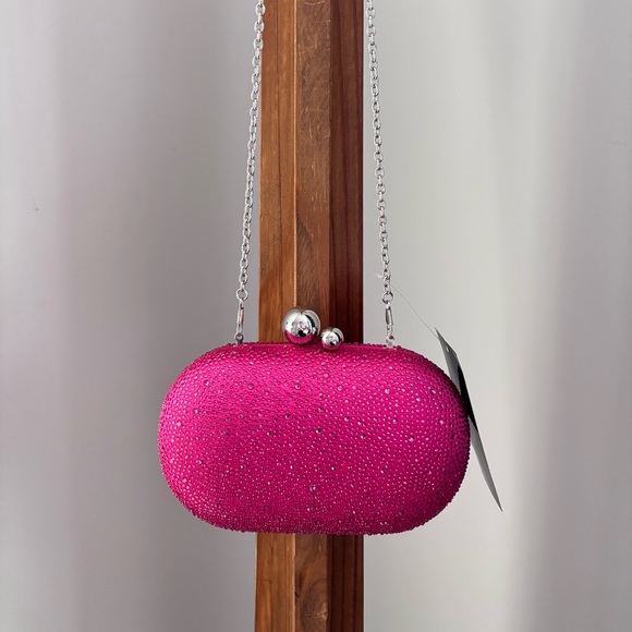 NINA Xio Fantasy Pink Glass Crystal Minaudiere Evening Clutch Handbag--NWT - Picture 5 of 15